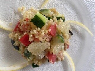 有機ブルグル アーティチョーク夏野菜とグレープフルーツのサラダ